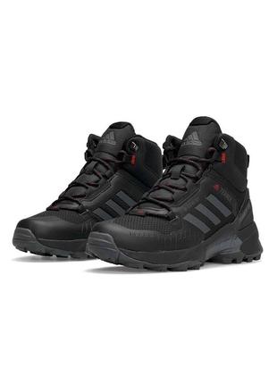 Чоловічі кросівки adidas terrex swift r termo black gray red#адидас4 фото