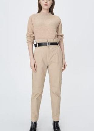 Штани-брюки із завищеною талією з ремінцем