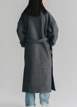 Женское пальто-халат season грэйс серого цвета5 фото
