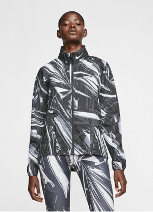 Женская куртка nike shield printed running jacket black bv4387-0101 фото