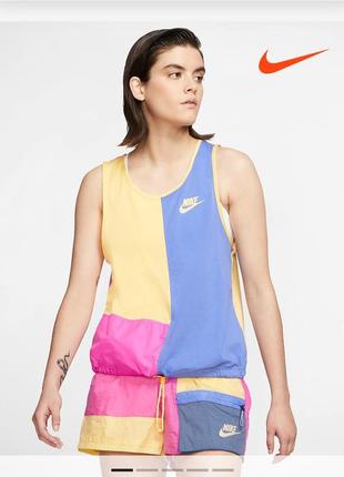 Майка nike sportswear icon clash tank - blue/yellow/pink