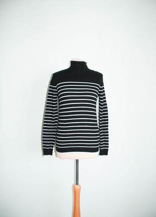 Гольф светр у смужку смугастий смугастий змішаний склад вовняний