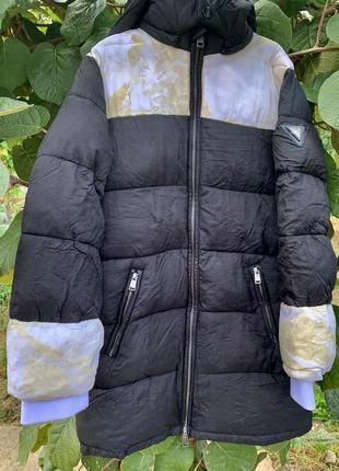 Куртка удлиненная пальто стёганное (унисекс) guess (оригинал)10 фото