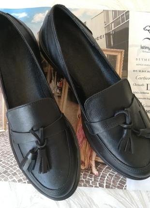 Mercy! женские черные кожаные лоферы loafer мокасины на низком ходу мерси! модная новинка!1 фото