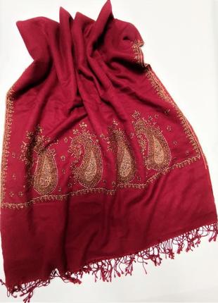 Пашміна палантин шарф вишивка пейслі ручна робота індія /7005/2 фото