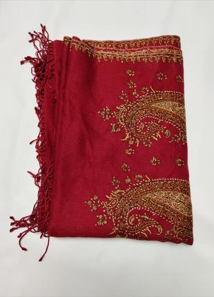 Пашмина палантин шарф вышивка пейсли ручная работа /7005/3 фото
