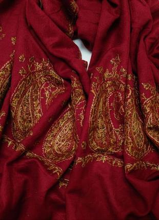 Пашміна палантин шарф вишивка пейслі ручна робота індія /7005/5 фото