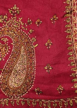 Пашміна палантин шарф вишивка пейслі ручна робота індія /7005/4 фото