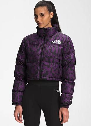 Жіночий пуховик the north face  print nuptse short оригинал женский