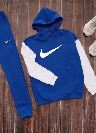 ❄️ худи + штаны. спортивный, утепленный костюм на флисе nike