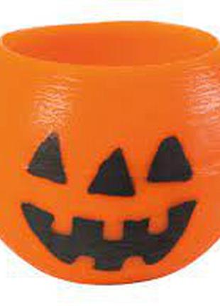 Свічка гарбуз/хеллоуїн у великому пластиковому підсвічнику melinera для halloween. діаметр 14 см2 фото