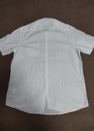 Мужская белая рубашка с коротким рукавом2 фото