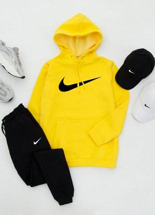 ❄️ худи + штаны. спортивный, утепленный костюм на флисе nike