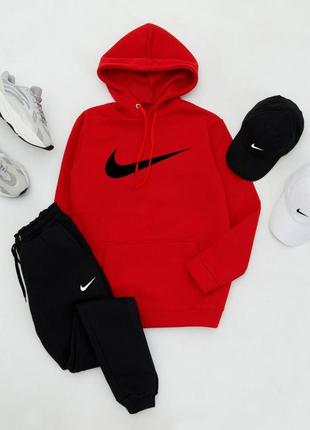 ❄️ худи + штаны. спортивный, утепленный костюм на флисе nike