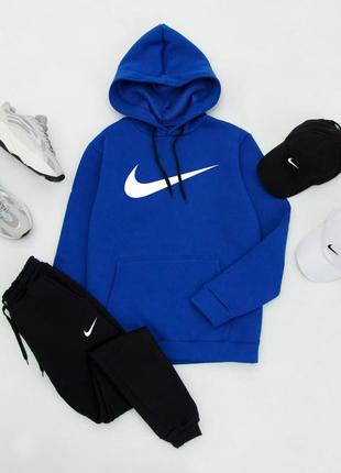 ❄️ худи + штаны. спортивный, утепленный костюм на флисе nike