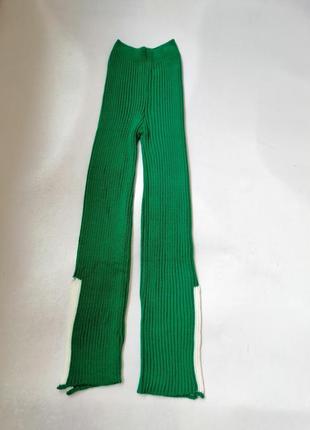 Вязаные брюки палаццо в рубчик разные расцветки высокая посадка в'язані штани палаццо в рубчик різні4 фото