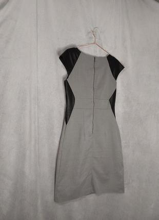 Женственное платье с кожаными вставками6 фото