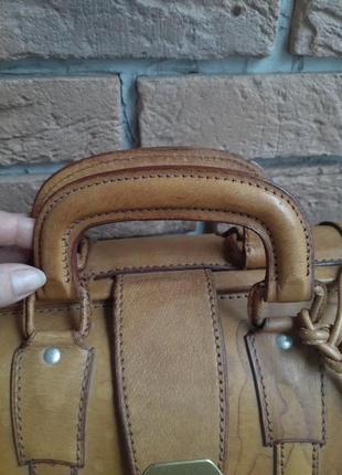 Винтажный кожаный антикварный саквояж чемодан дорожная сумка5 фото