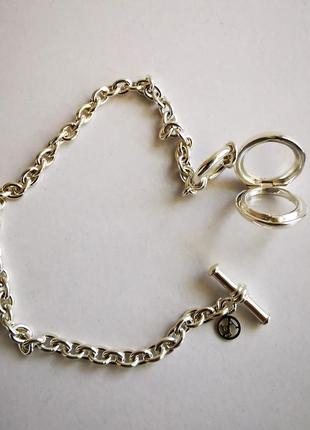 Красивый винтажный браслет из серебра с локетом2 фото
