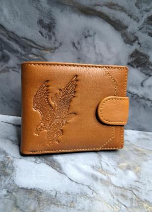 Чоловічий вертикальний гаманець із натуральної шкіри із rfid-захистом з тисненням