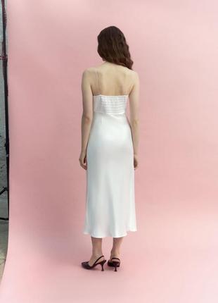 Total white сукня українського бренду в білизняному стилі, сліп-дрес міді, весільна сукня, плаття для розпису, сарафан3 фото