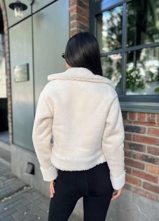 Дублянка вкорочена куртка хутряна3 фото