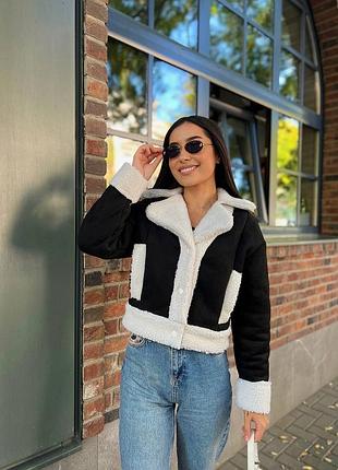 Дублянка вкорочена куртка хутряна9 фото