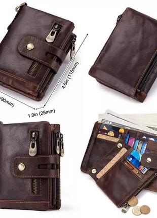 Кожаный кошелек из натуральной кожи (воловья кожа) с rfid-защитой. портмоне из кожи4 фото