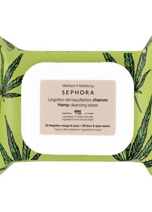 Пилинг салфетки для снятия макияжа sephora collection clean cleansing &amp; gentle exfoliating wipes3 фото