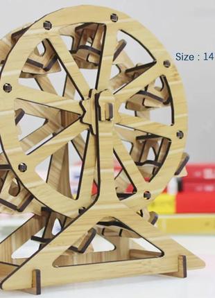 Декоративна дерев'яна іграшка-пазл 3d  "колесо огляду"