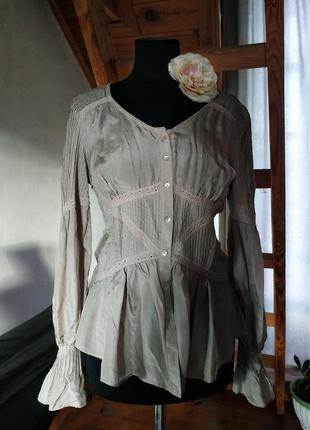Нежная блуза zara, шёлк1 фото