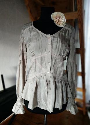 Нежная блуза zara, шёлк2 фото