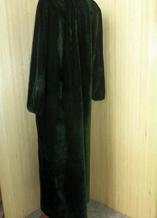 Темно зелёное длинное  платье оверсайз  велюр3 фото