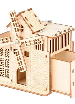 Декоративна дерев'яна іграшка-пазл 3d  "будиночок органайзер"