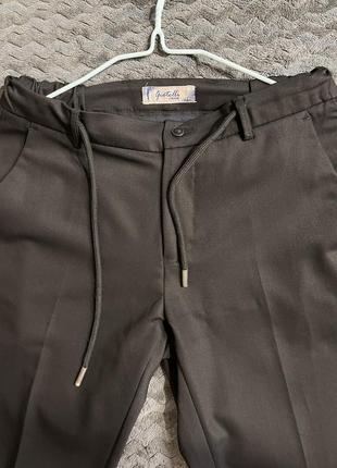 Классические черные брюки со шнурками slim fit gootelli (style in milano)5 фото