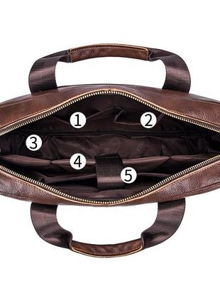 Мужской деловой портфель  из натуральной кожи, повседневная сумка через плечо в стиле ретро7 фото