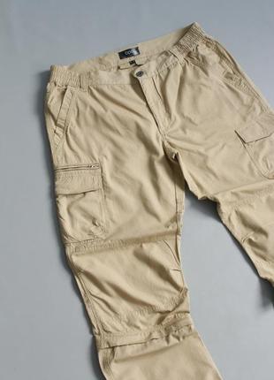 Карго брюки мужские bpc бежевые трансформеры трекинговые шорты на затяжках резинках для похода гор2 фото
