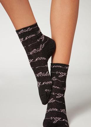 Крутые носки calzedonia с надписями love 🖤💗