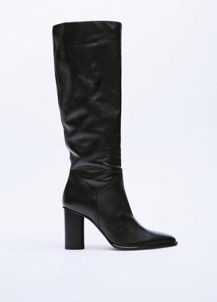 Сапоги zara натуральная кожа6 фото