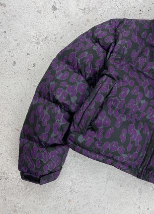 The north face printed nuptse short jacket женская пуховая куртка оригинал3 фото