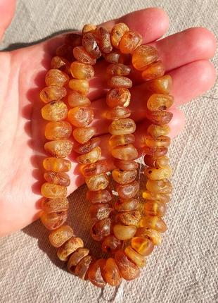 Лечебное медовое янтарное ожерелье из натурального необработанного янтаря6 фото