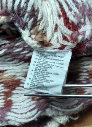 H&amp;m вовняний светр кардиган на блискавці бордовий з візерунком етно-бохо вінтаж6 фото