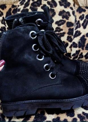 Зимние кожаные сапоги на нат.худ овцы