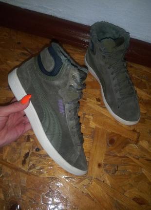 Шкіряні замшеві утепленні кросівки кеди черевики puma