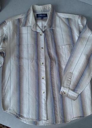 Коттоновая плотная рубашка р.140-1462 фото