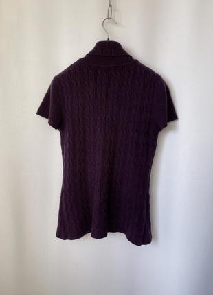 Фиолетовая кофта жилетка кардиган кашемир 100% с коротким рукавом5 фото