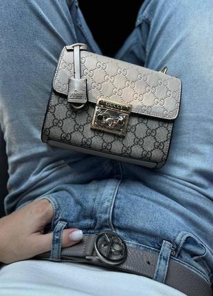 Сумка гуччи gucci padlock dark beige8 фото