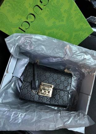 Сумка гуччи gucci padlock total black4 фото