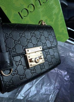 Сумка гуччи gucci padlock total black7 фото