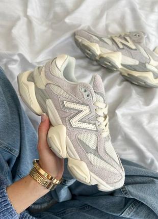 Женские замшевые кроссовки new balance 9060 «quartz grey»